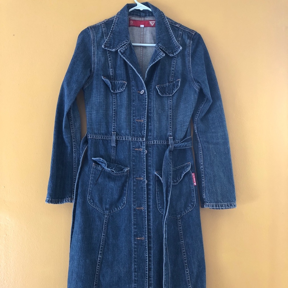VINTAGE GUESS Denim Trench Coat Made in USA